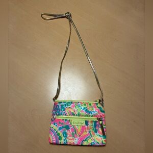 Lilly Pulitzer Vibrant Pink and Green Crossbody Bag